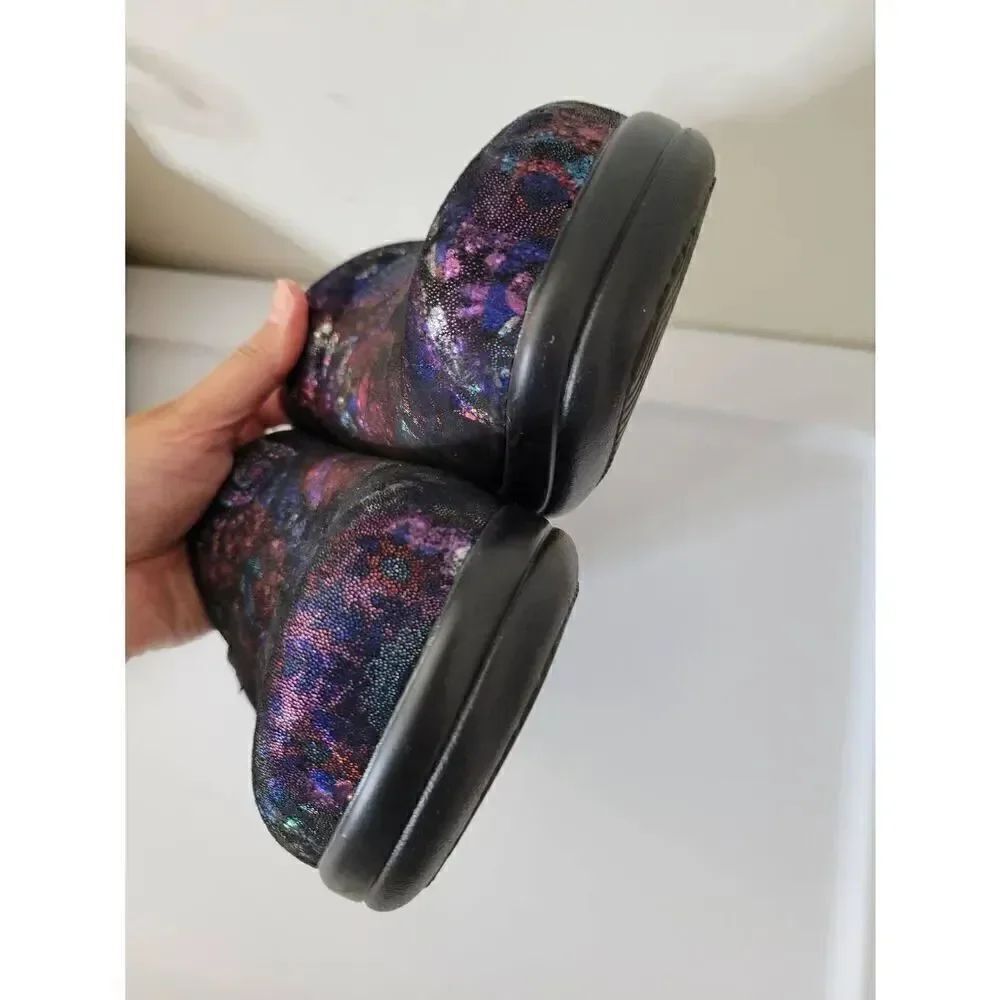 Alegria by PG Lite KEL-753 Metallic Floral Leather Clogs Shoes size 9, 39 - Picture 6 of 8